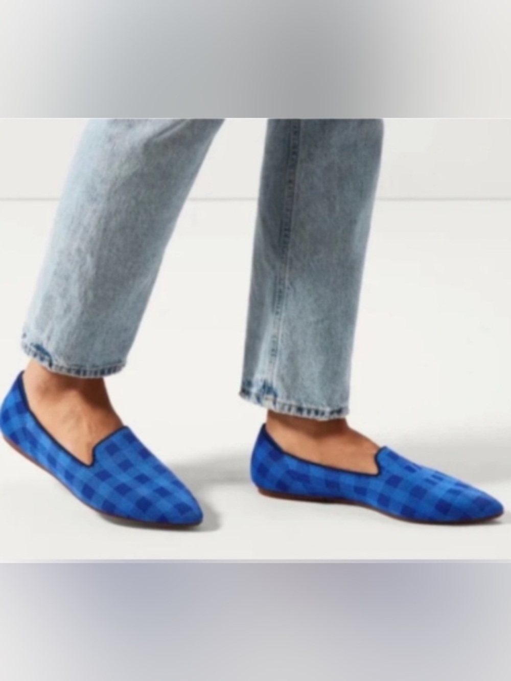 Rothy's Blue Knit Slip-On Flats with Green Insole - Picture 12 of 12